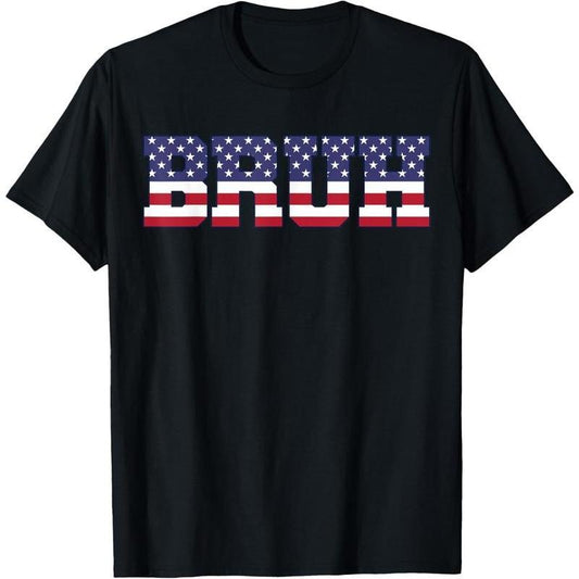 [100% Cotton] 4Th Of July Shirts For Kids Boys Bruh America USA Flag T-Shirt Golf Gift T-Shirt For Men And Women