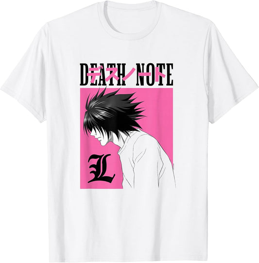 L Profile in Pink Box with Show Logo Anime T-Shirt Unisex T-shirt, Sweatshirt, Hoodie, Long Sleeve Tee