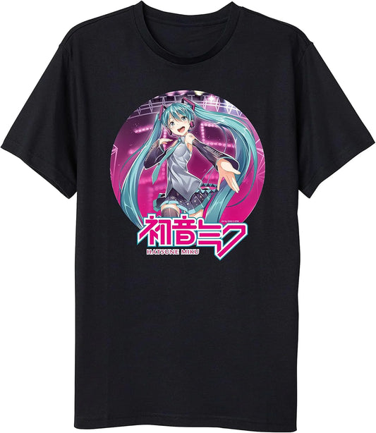 Hatsune Miku Anime Cartoon Circle Frame Black Graphic Tee Unisex T-shirt, Sweatshirt, Hoodie, Long Sleeve Tee