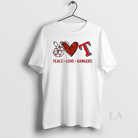 Original Texas Rangers Baseball Peace Love Rangers Logo Unisex T-shirt, Sweatshirt, Hoodie, Long Sleeve Tee