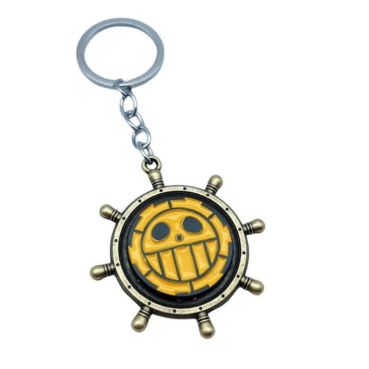 One Piece Trafalgar Law Rotatable Pirate Helm Enamel Keychain