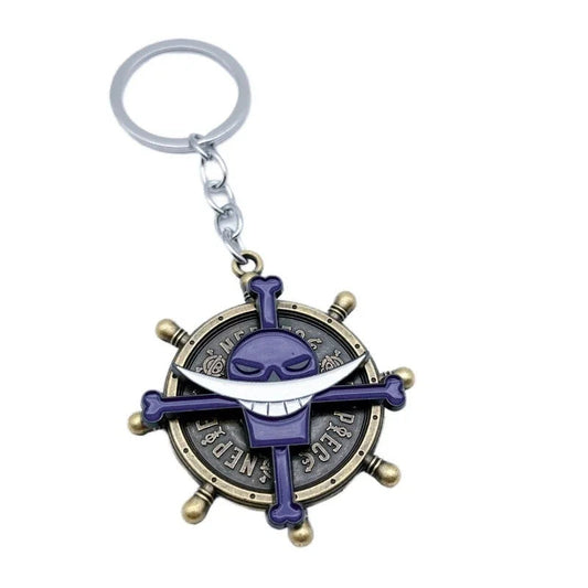 One Piece Whitebeard Rotatable Pirate Helm Enamel Keychain