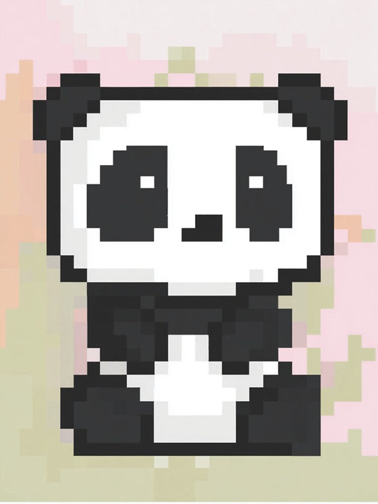 Minimalist Pixel Panda Soft Aesthetic Animal Design by Pixel8Prints Unisex T-shirt, Sweatshirt, Hoodie, Long Sleeve Tee