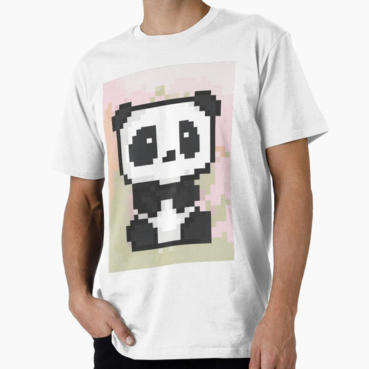 Minimalist Pixel Panda Soft Aesthetic Animal Design by Pixel8Prints Unisex T-shirt, Sweatshirt, Hoodie, Long Sleeve Tee