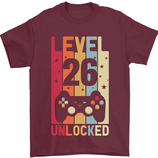 26th Birthday 26 Year Old Level Up Gamming Mens T-Shirt 100% Cotton Unisex T-shirt, Sweatshirt, Hoodie, Long Sleeve Tee